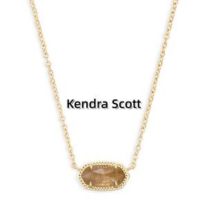 Elisa Gold Pendant Necklace in Citrine